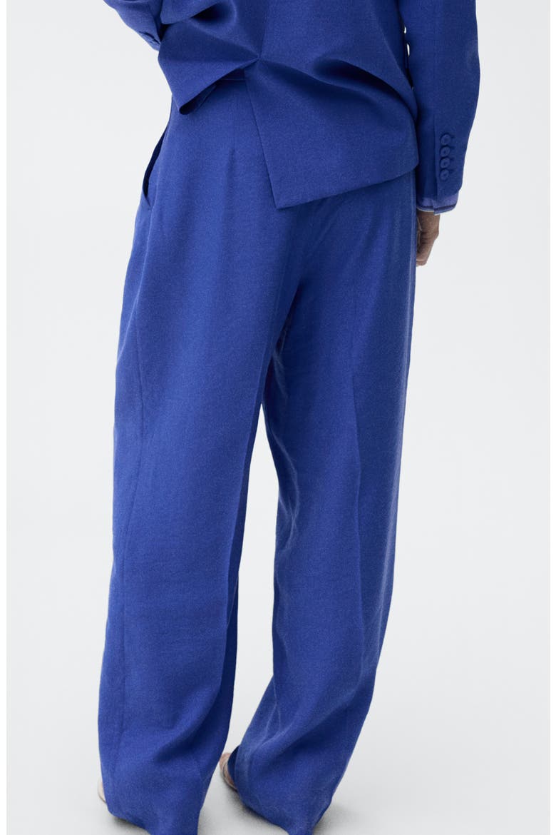 Pleat Front Wide Leg Suit Pants, Alternate, color, BLUE