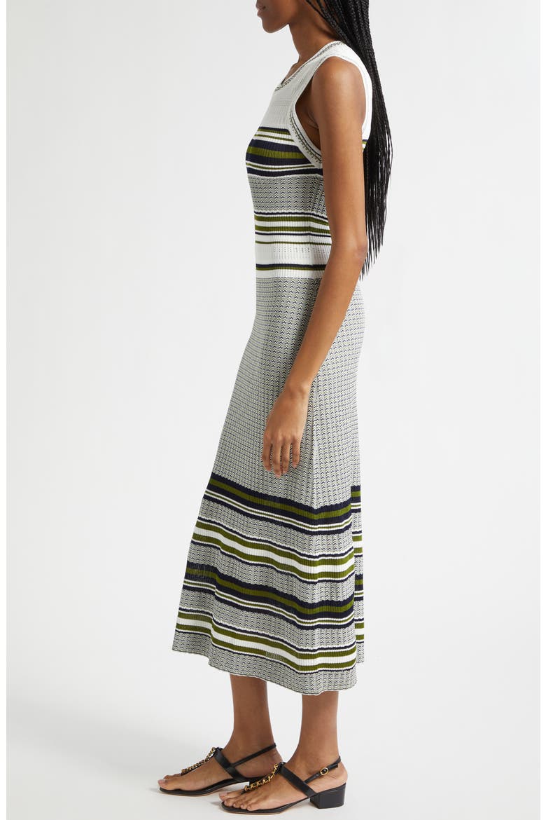 Dawna Mixed Stripe Merino Wool Sweater Dress, Alternate, color, NAVY/ CACTUS/ OFF WHITE