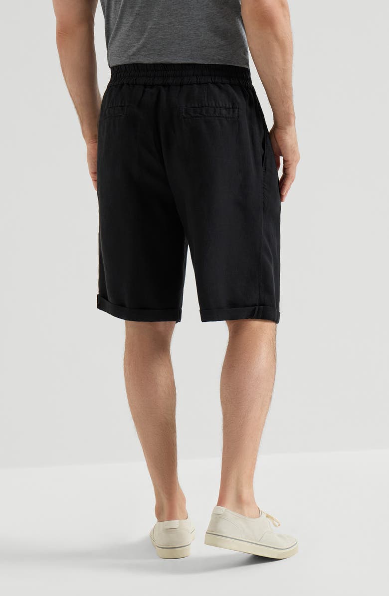 Brunello Cucinelli Gabardine Bermuda shorts, Alternate, color, Black