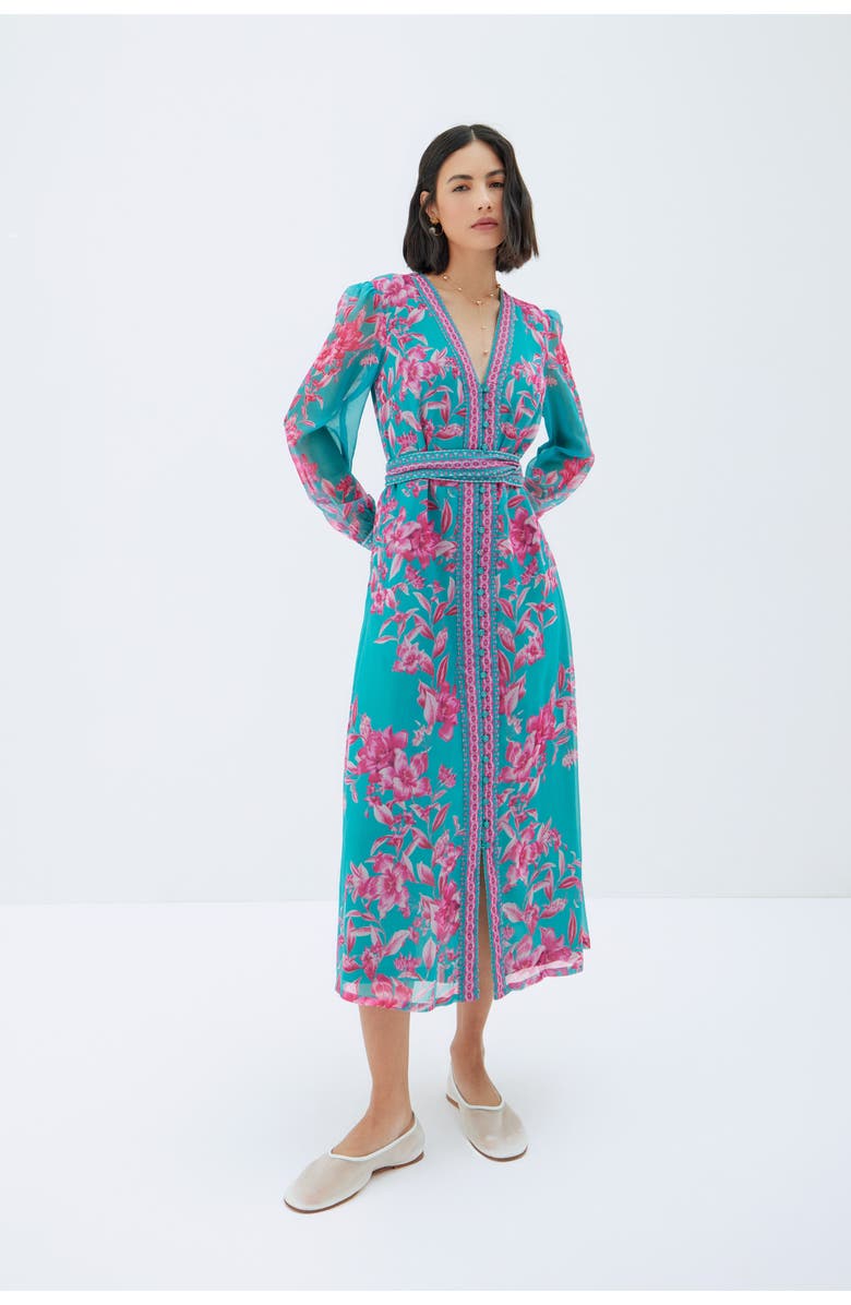 RAISHMA Naomi Turquoise Dress, Main, color, Turquoise