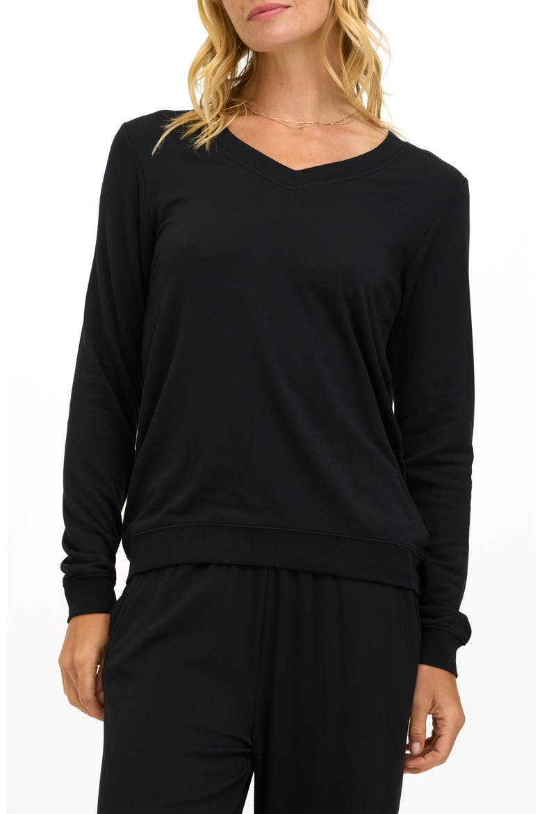 Edwina Fleece Sweatshirt, Main, color, BLACK
