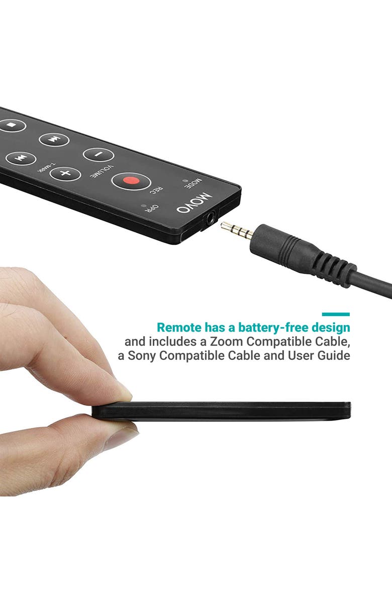 MOVO REC-4 Wired Remote Control for Zoom H2n, H4n Pro, H5 & H6 Portable Digital Handy Recorders, Alternate, color, Black