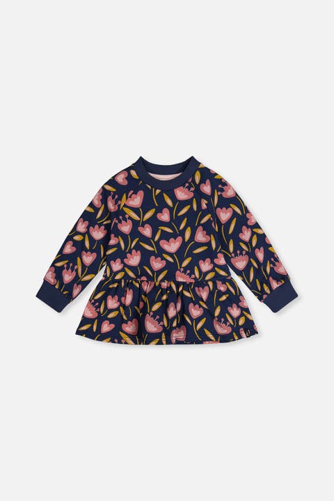 French Terry Peplum Hem Raglan Sleeve Top
