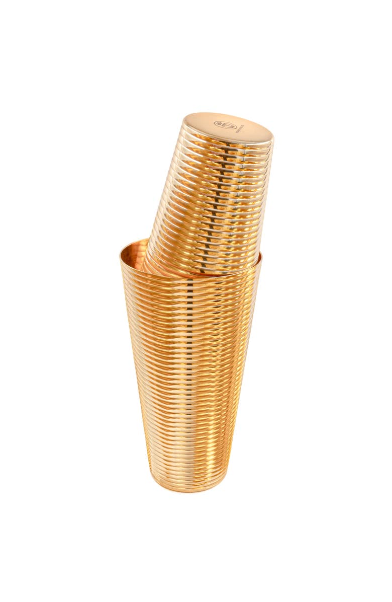 Prince of Scots 24K Gold Fluted 3-Piece Cocktail Shaker Set, Main, color, Gold