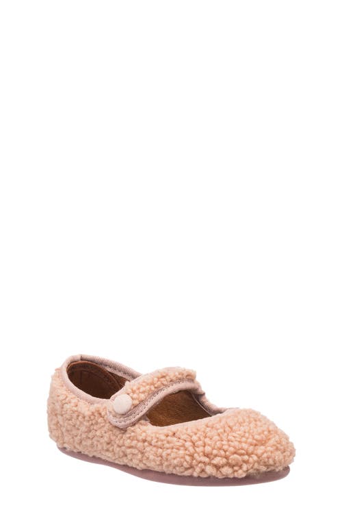 Elephantito Kids' Faux Shearling Mary Jane Flat In Pink