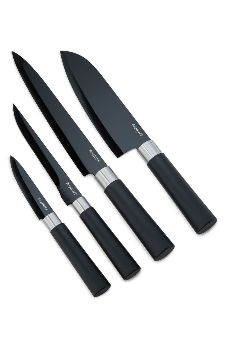 BergHOFF DiNA Prime 4-Piece Knife Set, Main, color, Black