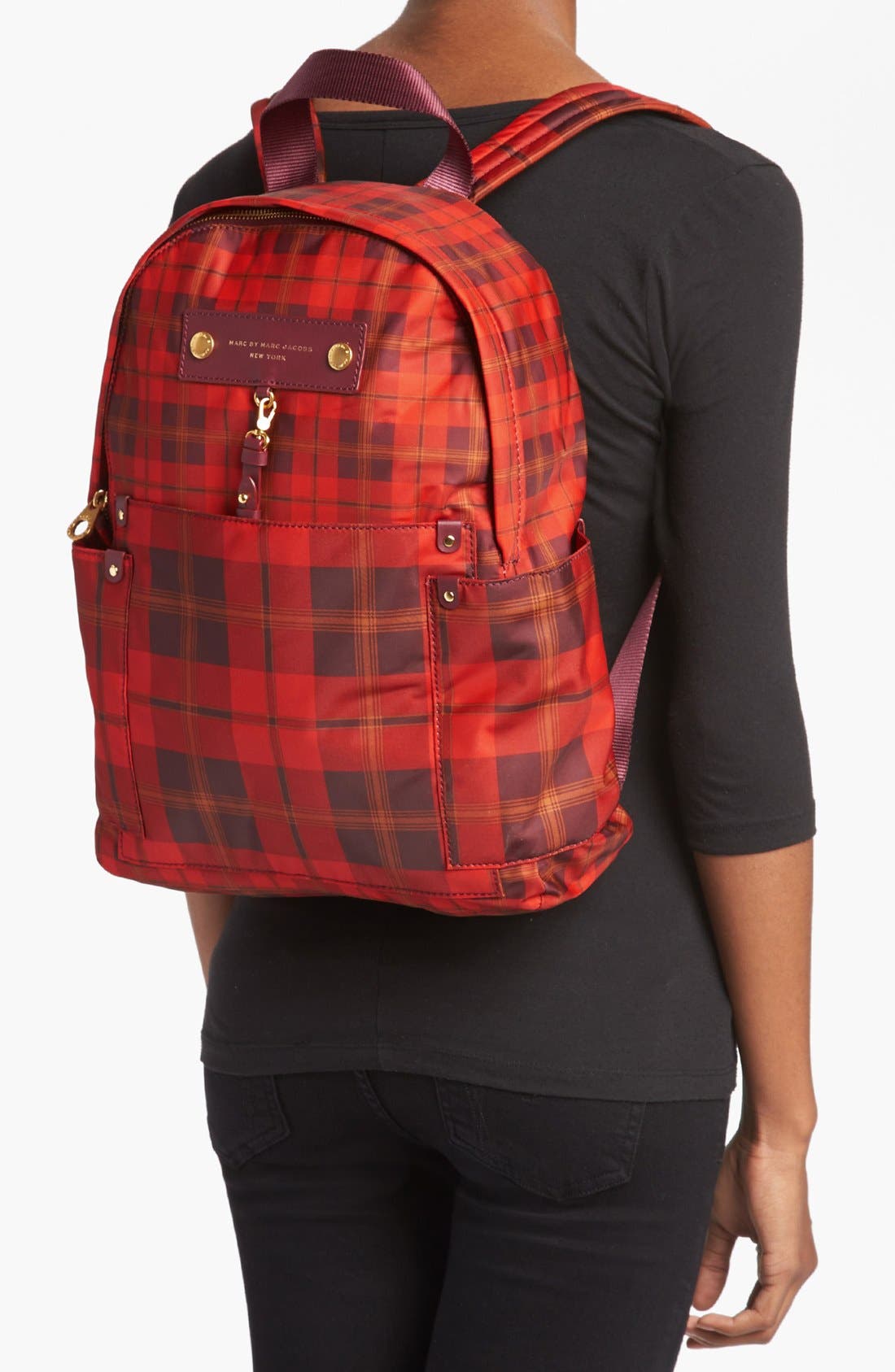 MARC BY MARC JACOBS 'Preppy Nylon' Backpack, Alternate, color, RED MULTI