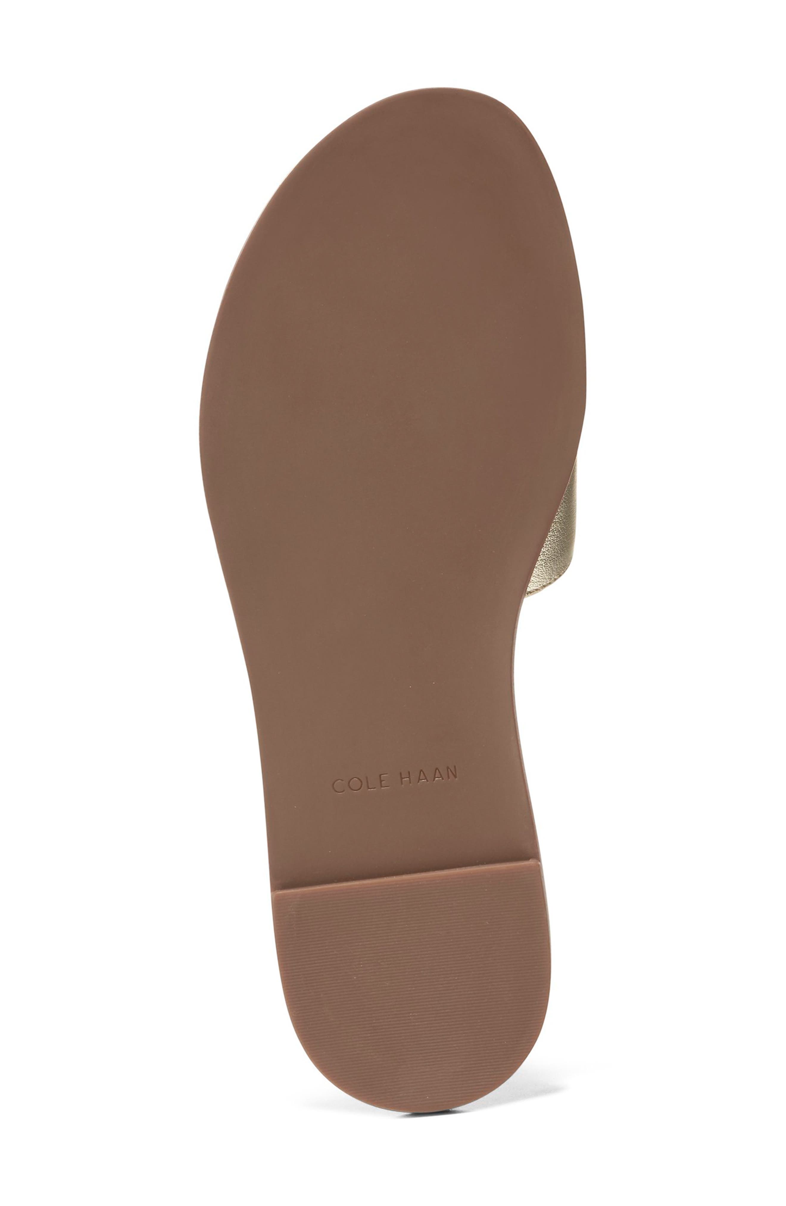 Cole Haan Flynn Logo Slide Sandal, Alternate, color, Gold Leather