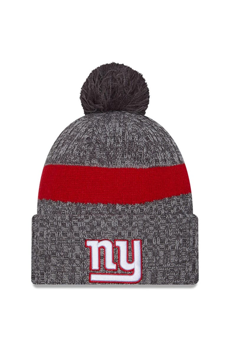 New Era Men's New Era  Gray New York Giants 2023 Sideline Sport Cuffed Pom Knit Hat, Main, color, Gray