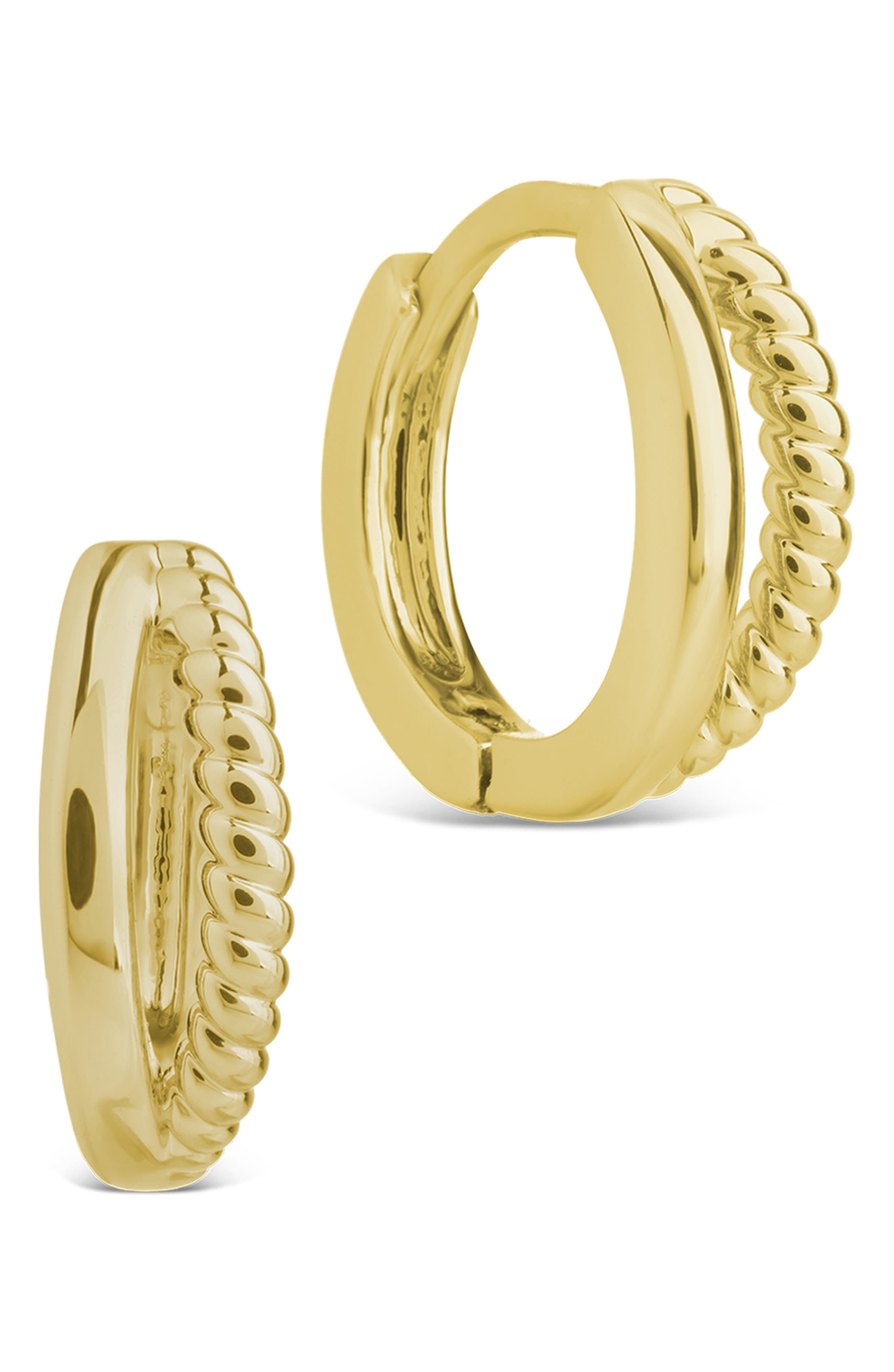 Judit Braided & Polished Micro Huggie Hoop Earrings