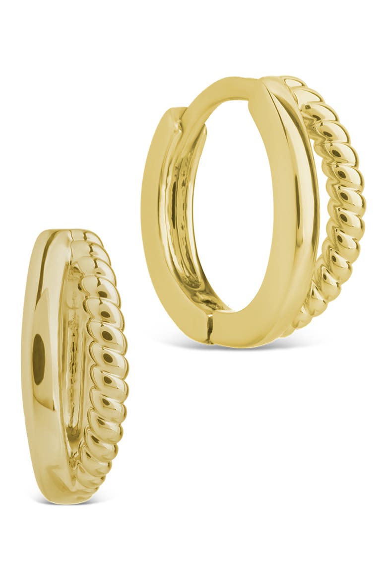 Judit Braided & Polished Micro Huggie Hoop Earrings, Main, color, GOLD