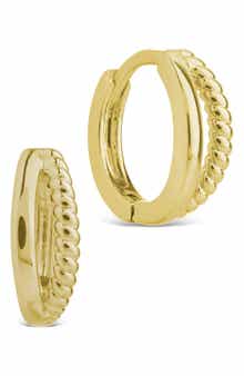Judit Braided & Polished Micro Huggie Hoop Earrings