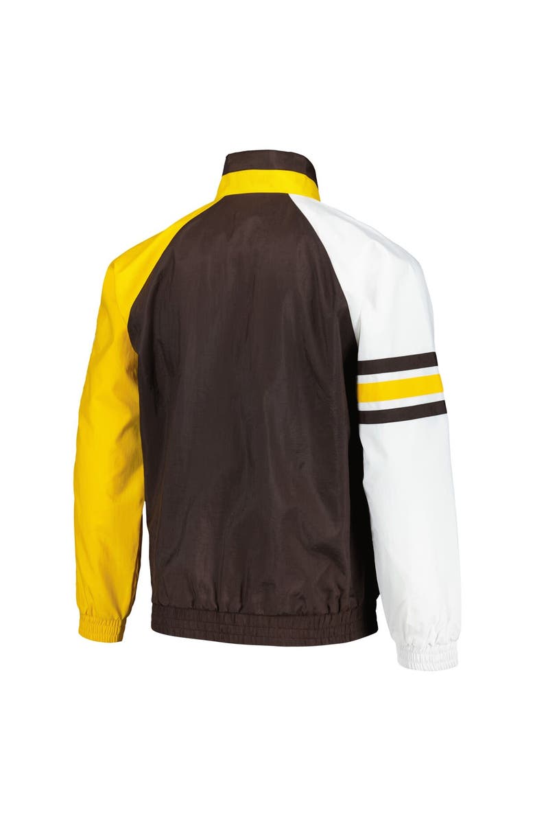 STARTER Men's Starter Brown/Gold San Diego Padres Elite Raglan Half-Zip Jacket, Alternate, color, Brown