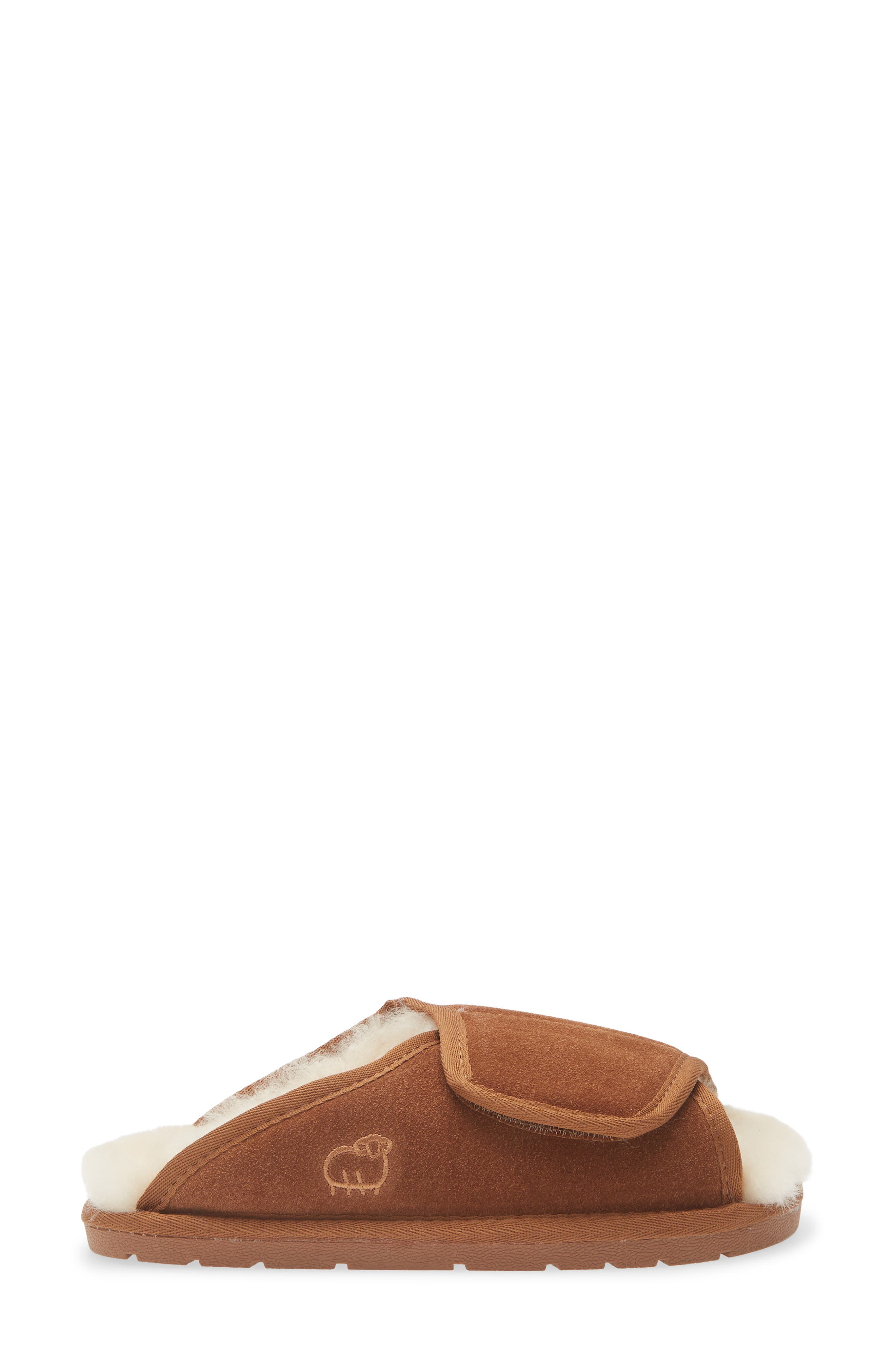 Ladies Wrap Leather Slipper, Alternate, color, CHESTNUT