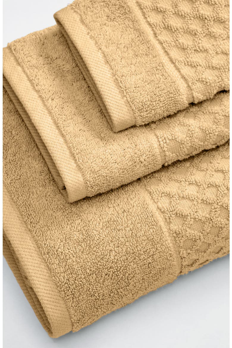 Diamond Waffle Texture 6-Piece Towel Set, Alternate, color, SAND