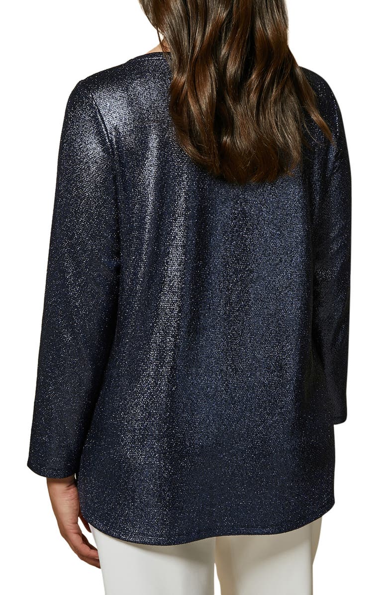 Marina Rinaldi Vagante Metallic Long Sleeve Jersey T-Shirt, Alternate, color, 
