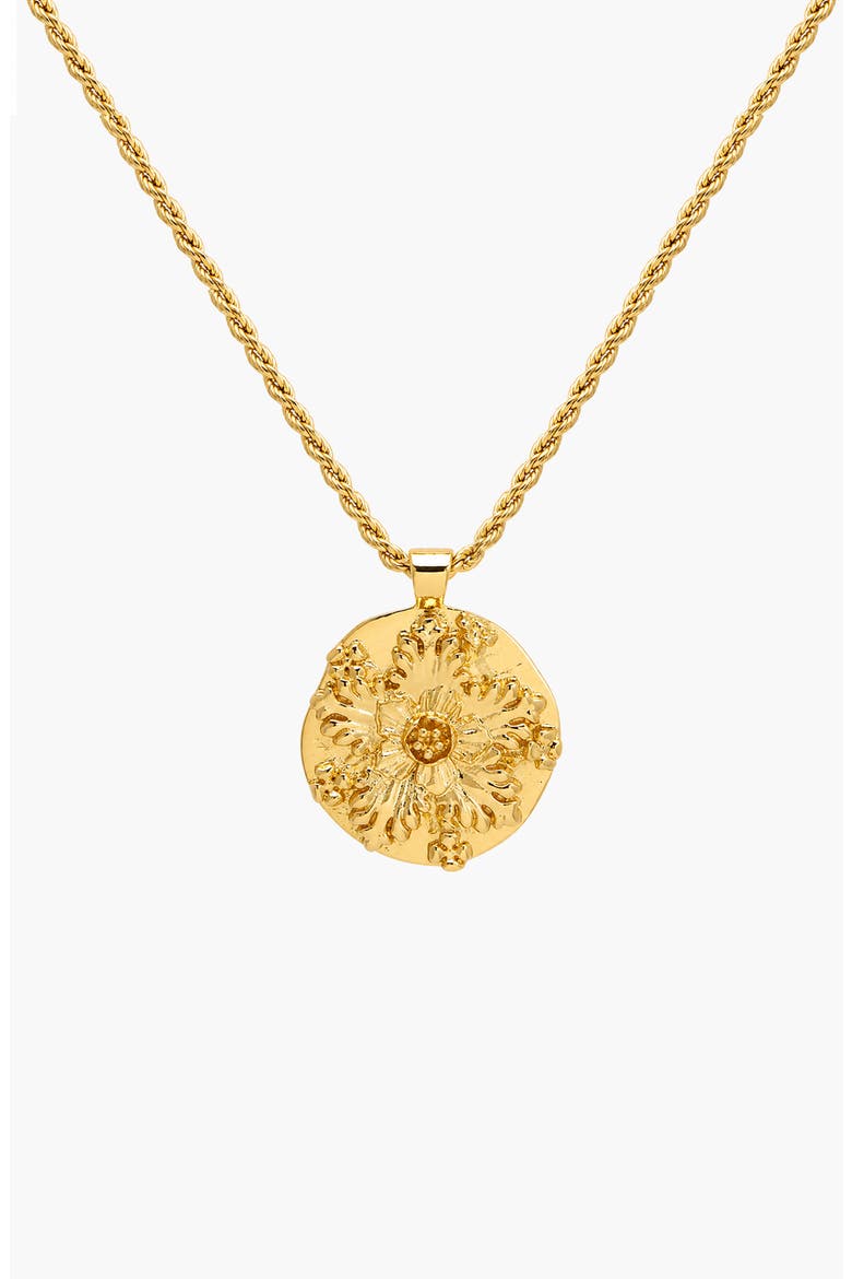 Flower Pendant Rope Necklace In Gold, Alternate, color, Gold