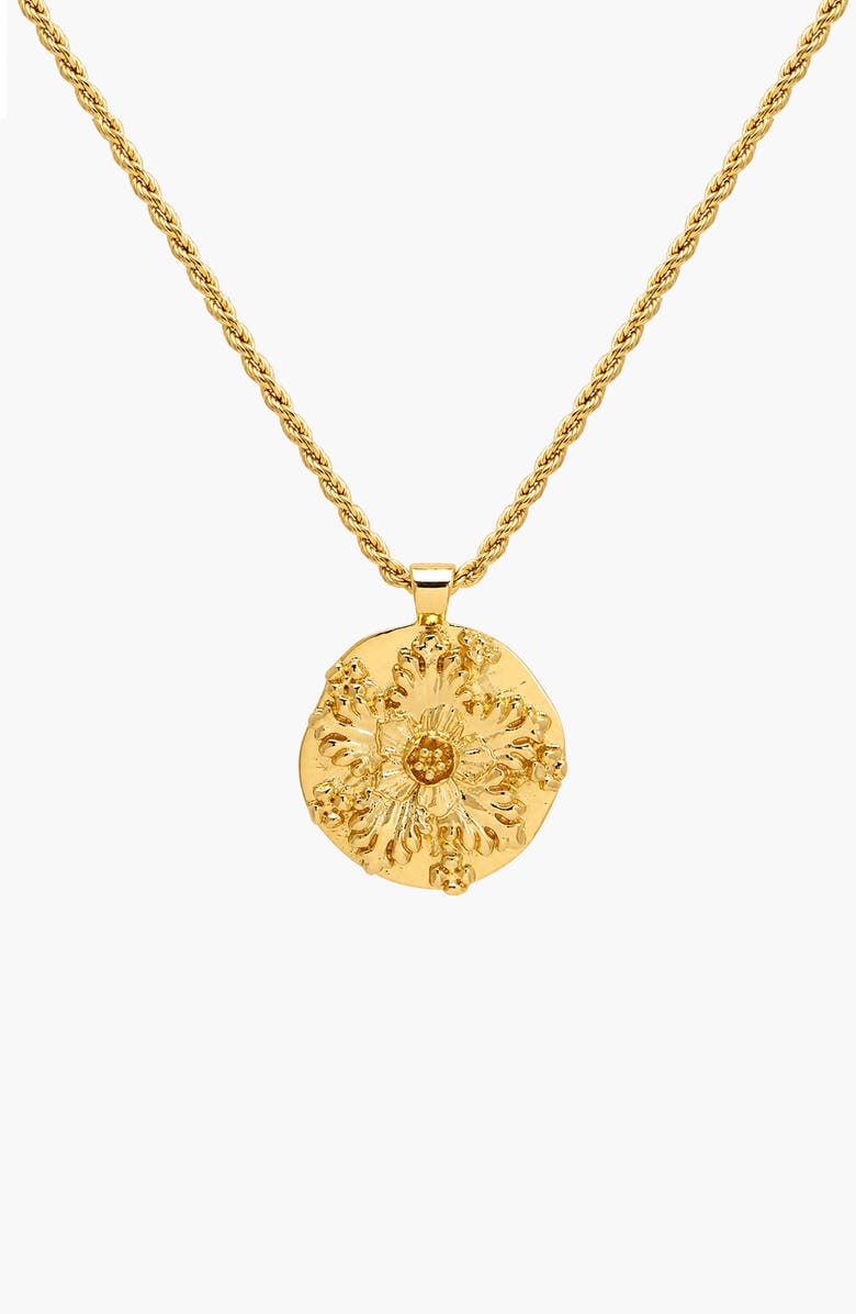 YOJ Flower Pendant Rope Necklace In Gold, Alternate, color, Gold