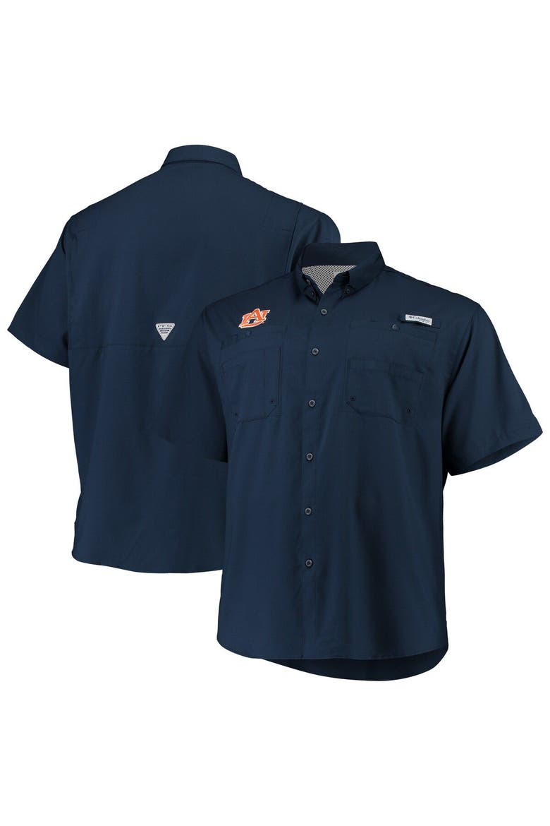 Men's Columbia Navy Auburn Tigers Big & Tall Collegiate Tamiami Button-Down Shirt, Alternate, color, Navy