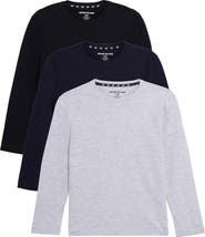 XRAY Kids' 3-Pack Long Sleeve Cotton T-Shirts