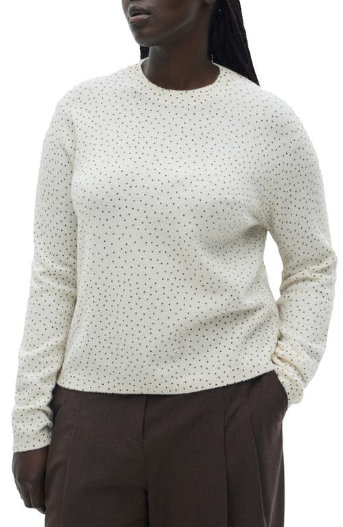 Shop Mango Polka Dot Sweater In Ecru