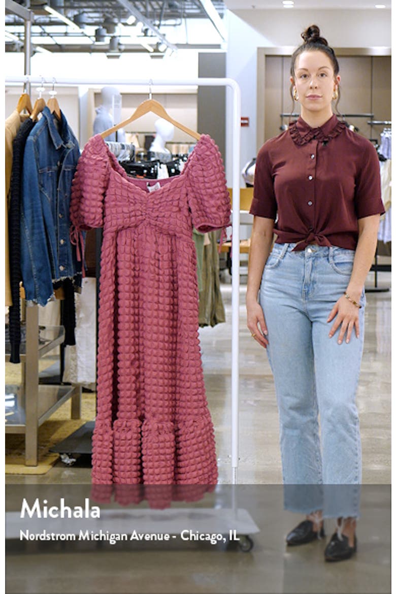 Texture Puff Sleeve Maxi Dress video