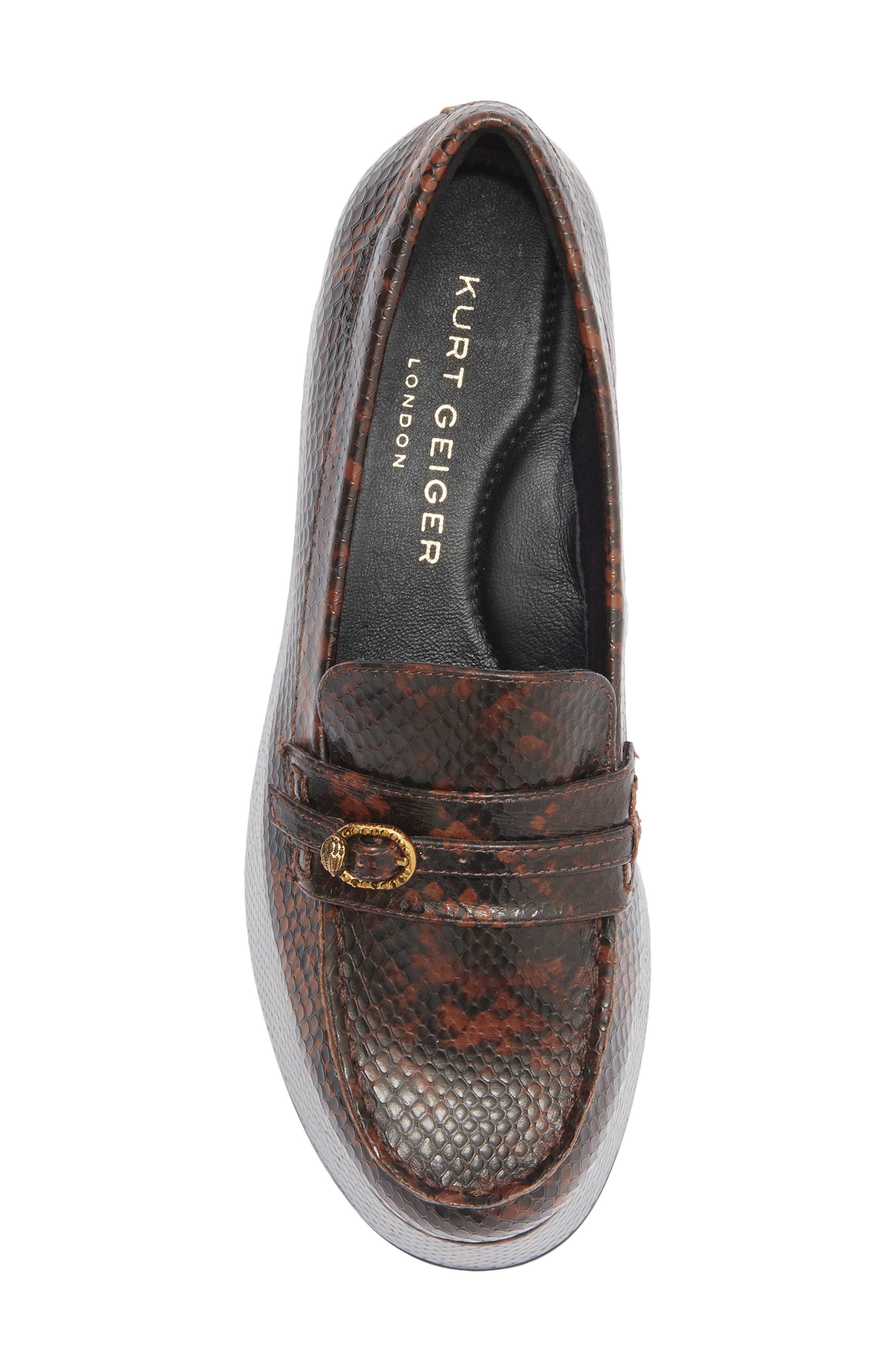 Kurt Geiger London Mayfair Flatform Loafer, Alternate, color, Dark Brown Combination