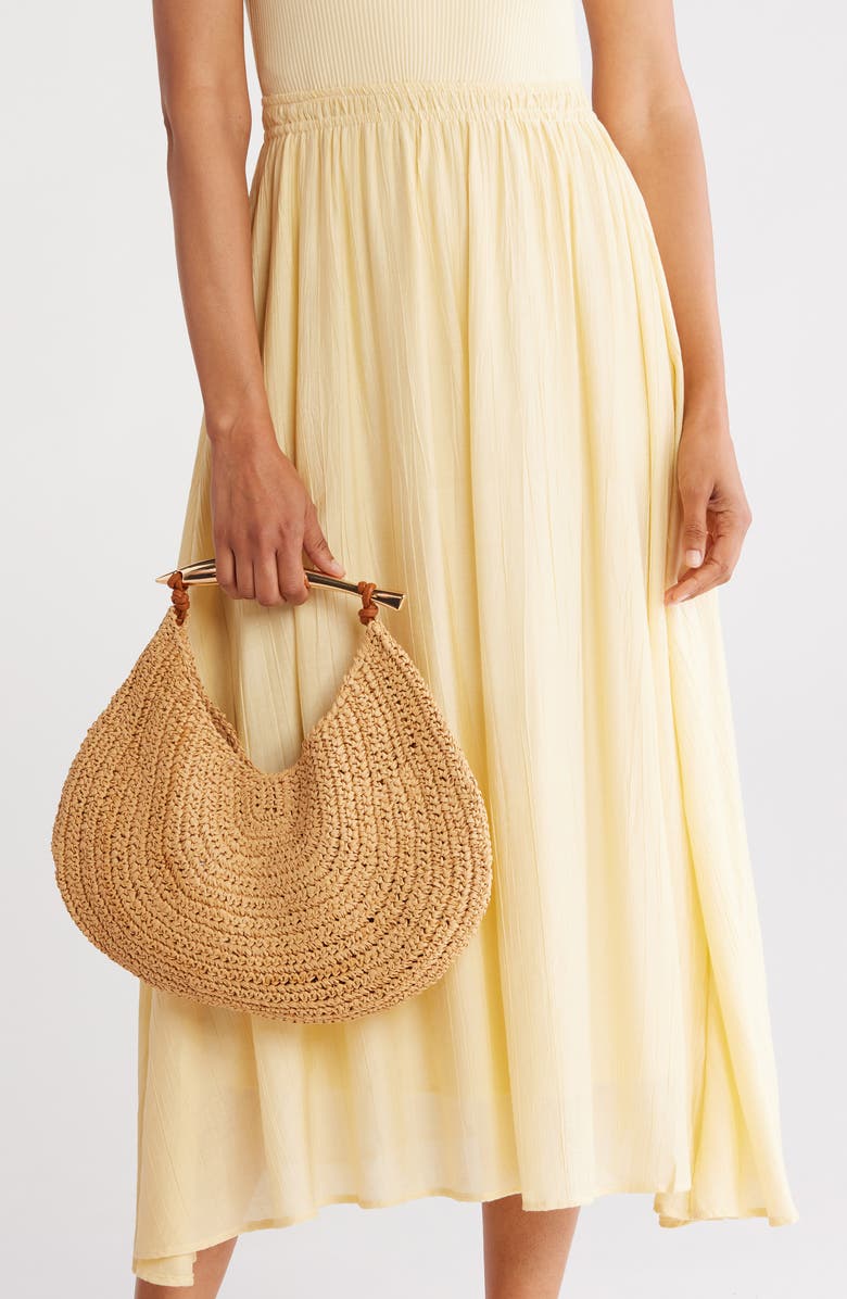 URBAN EXPRESSIONS HANDBAGS Straw Top Handle Satchel, Alternate, color,