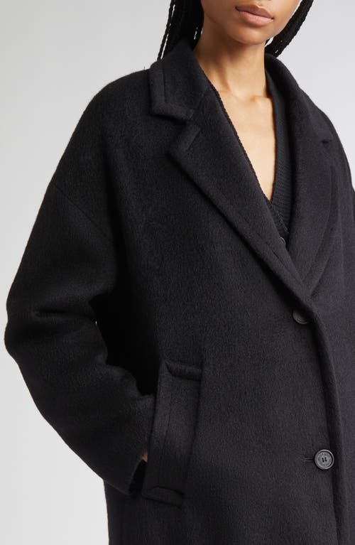 Golden Goose Single Breaste Wool Blend Coccon Coat In Black