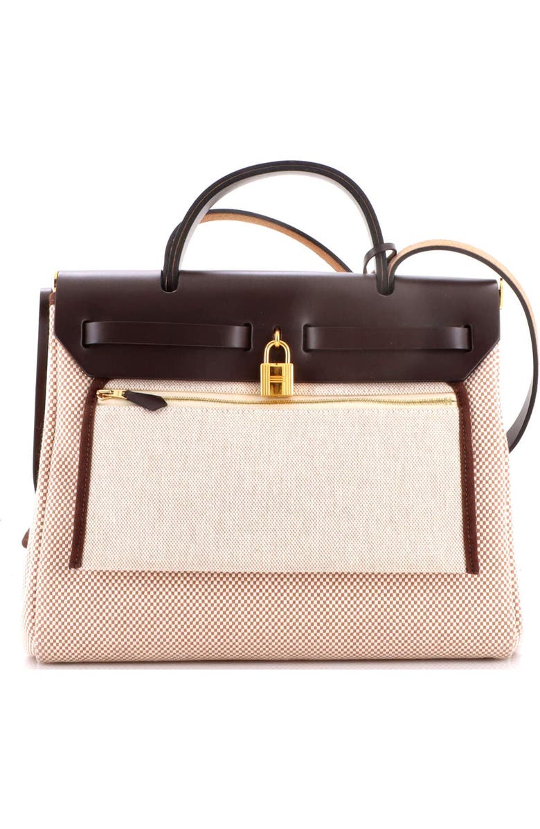 Pre-Owned Hermes Herbag Zip Criss Viking Toile and Leather 31, Alternate, color, Ecru