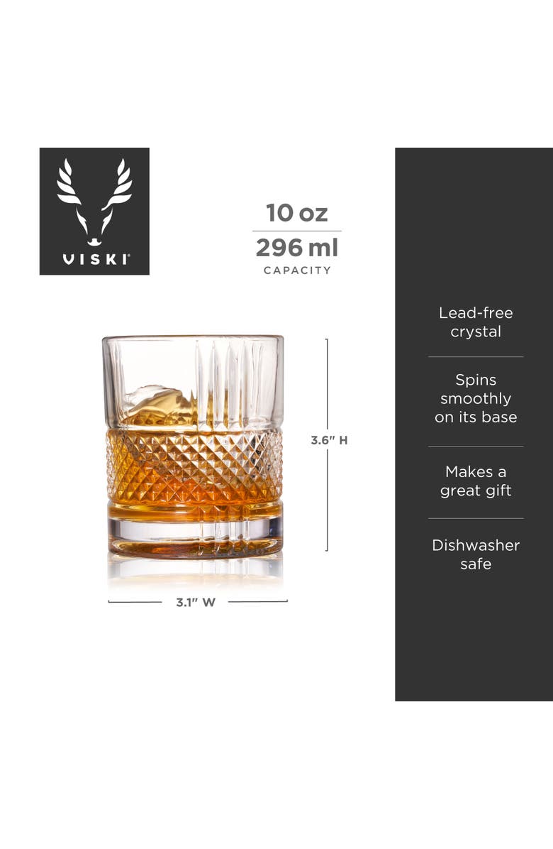 Viski Revolve Crystal Rocks Glass, Alternate, color, Clear