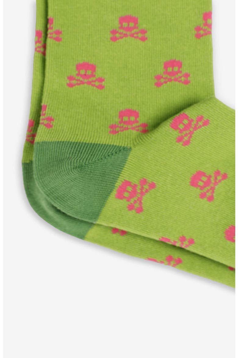 Skull L Socks Girls, Alternate, color, Lime