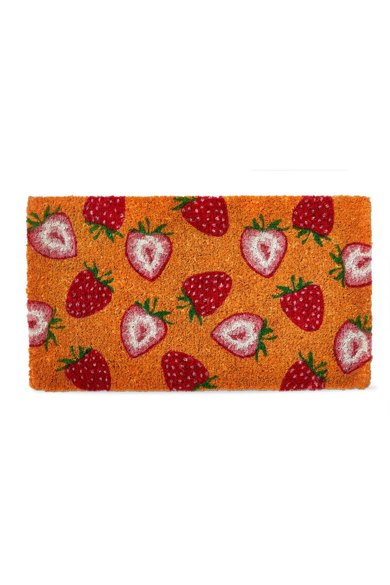 Strawberries Coir Mat Multi Coir Everyday, Main, color, Orange