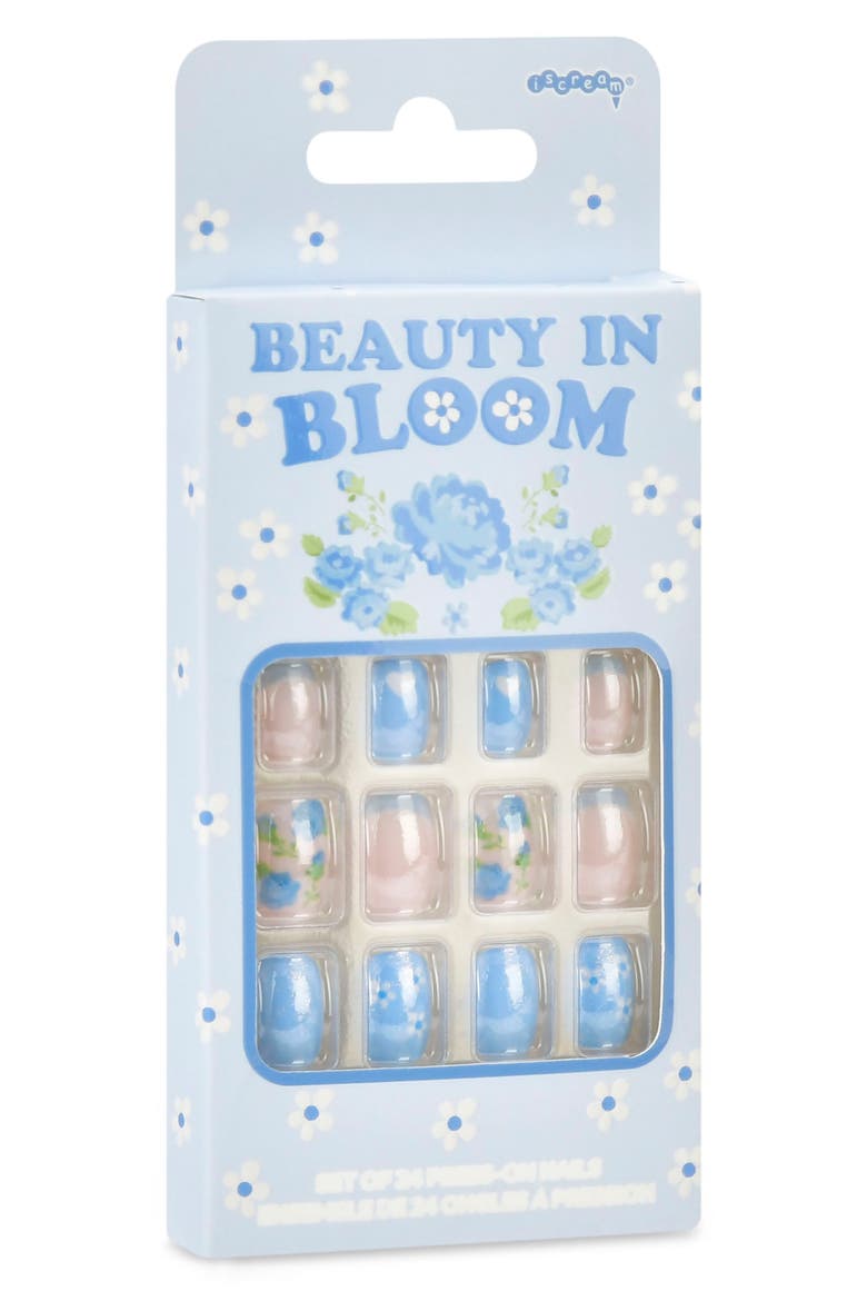 Kids' Beauty in Bloom Press On Nails, Alternate, color, BLUE MULTI