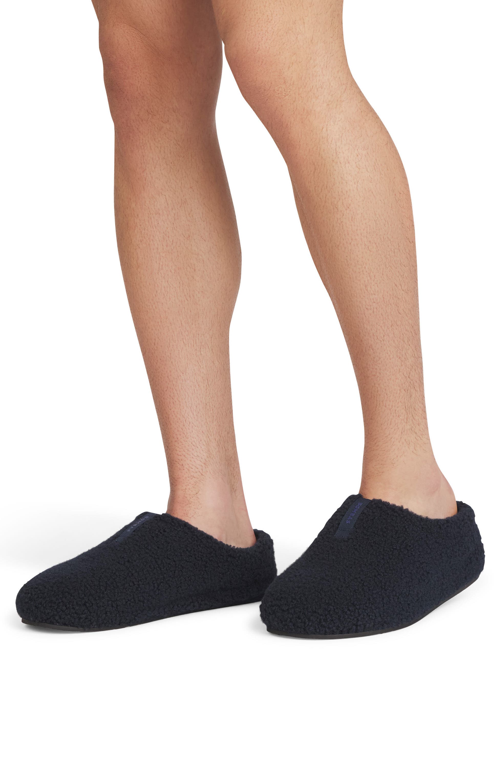 Sunday Faux Fur Slipper, Alternate, color, NAVY