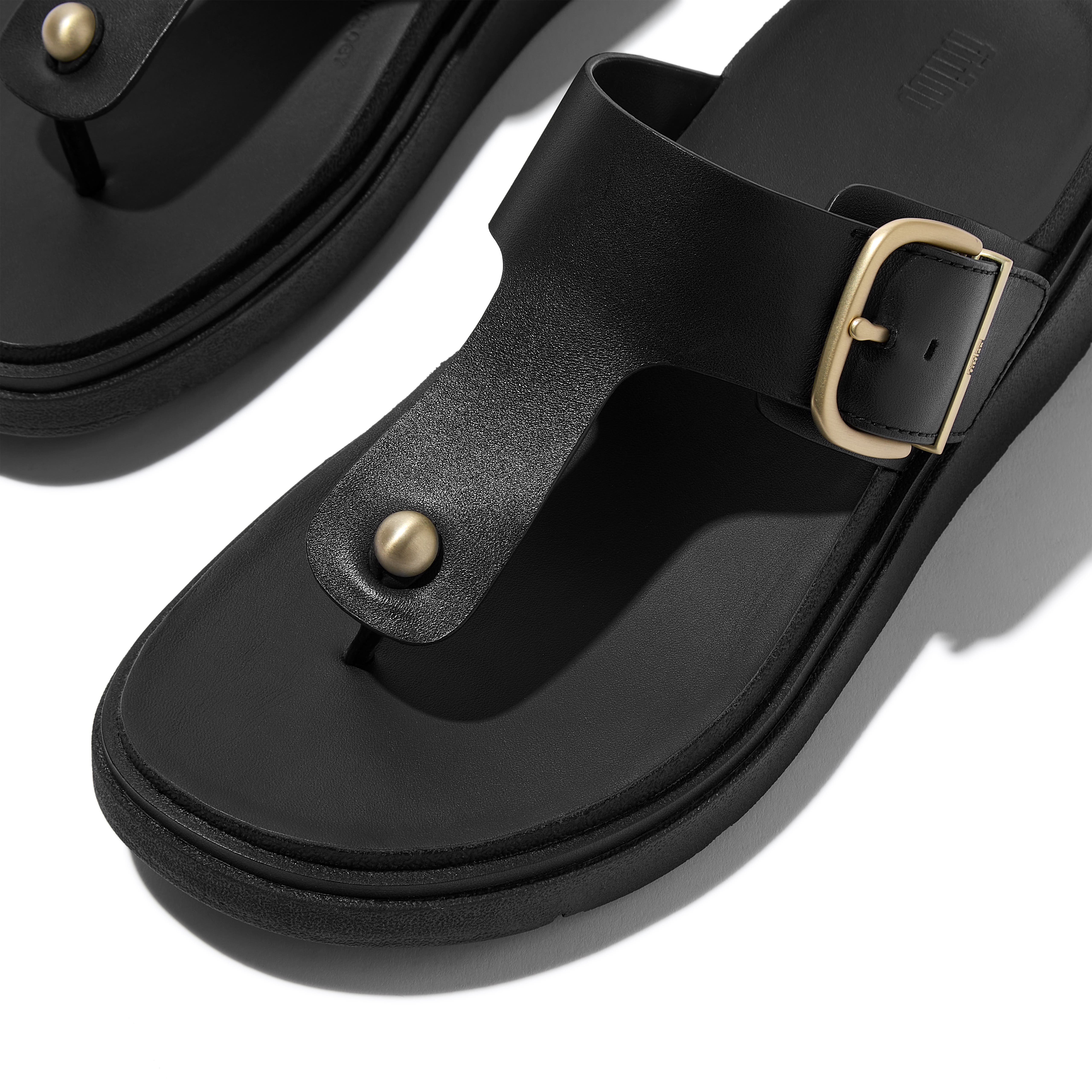 FitFlop Gen-FF Buckle lea Toe-Post, Alternate, color, Black