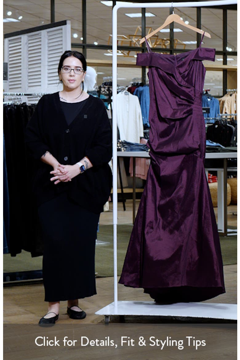 Off the Shoulder Taffeta Sheath Gown video
