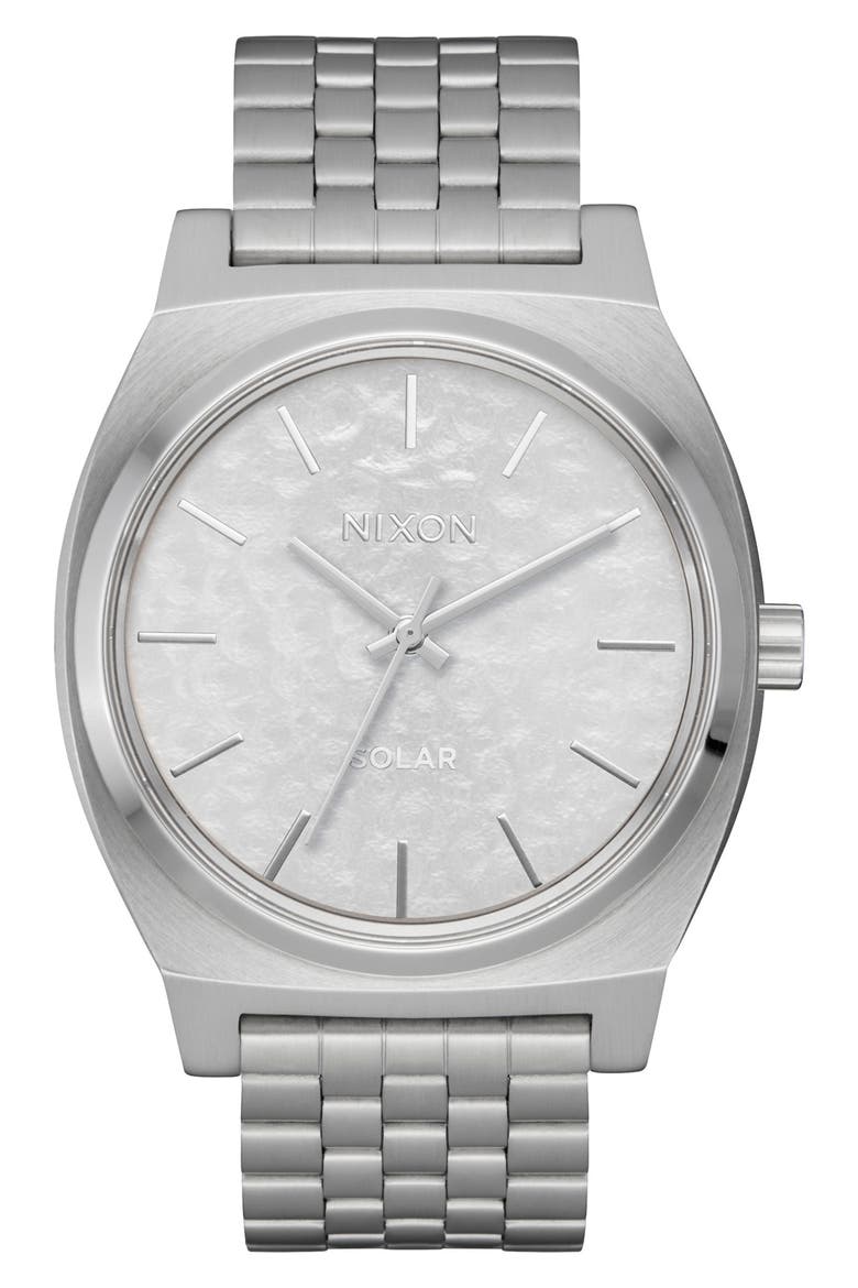 Time Teller Solar Bracelet Watch, 40mm, Main, color, SILVER/ SNOW