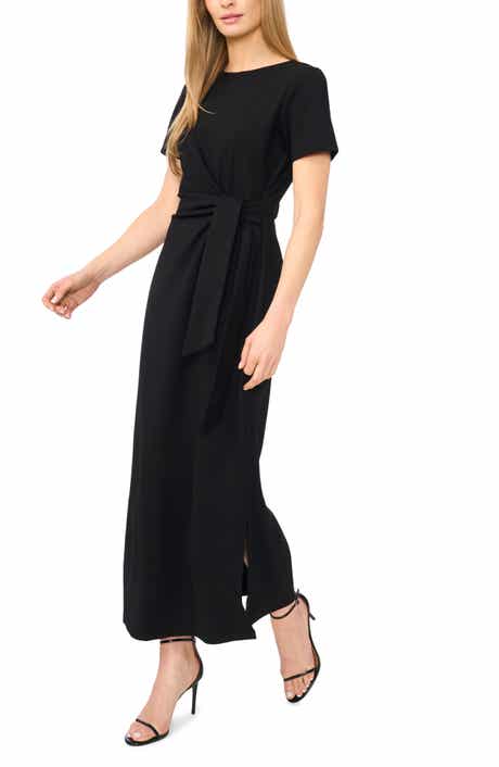 Tie Front Short Sleeve Midi Dress