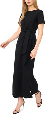 Halogen® Tie Front Short Sleeve Midi Dress