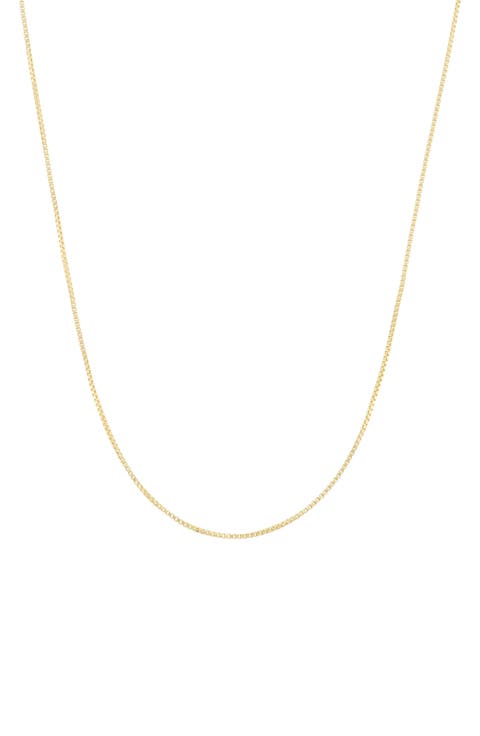 Sterling Silver Adjustable Box Chain Necklace