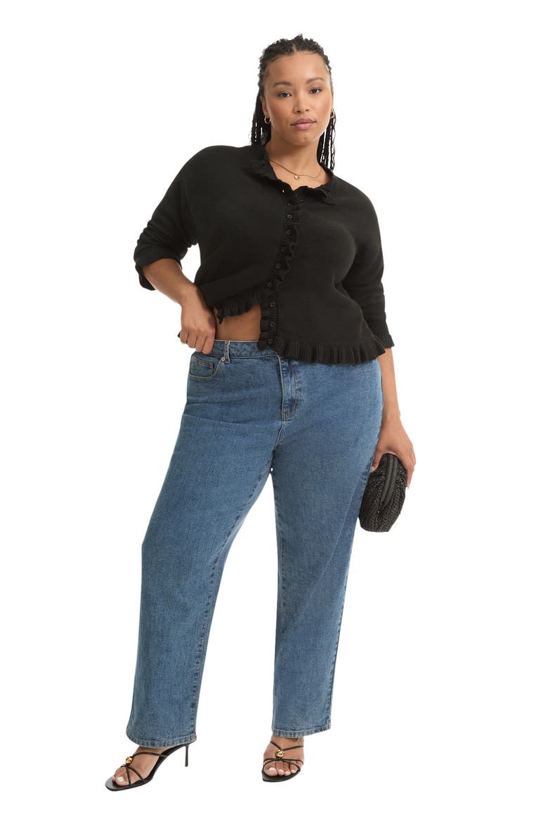 Curvie Fit High Rise Straight Leg Stretch Jeans, Main, color, VINTAGE MEDIUM WASH