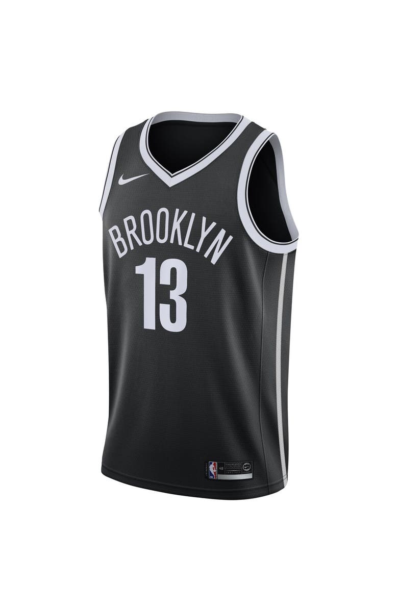 Nike Men's Nike James Harden Black Brooklyn Nets 2020/21 Swingman Jersey - Icon Edition, Alternate, color,