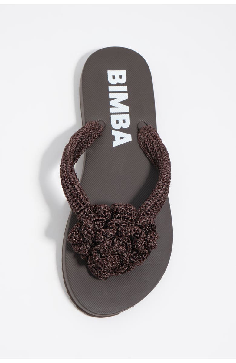 Bimba y Lola Crochet Flower Flip-Flop, Alternate, color, Dark Brown