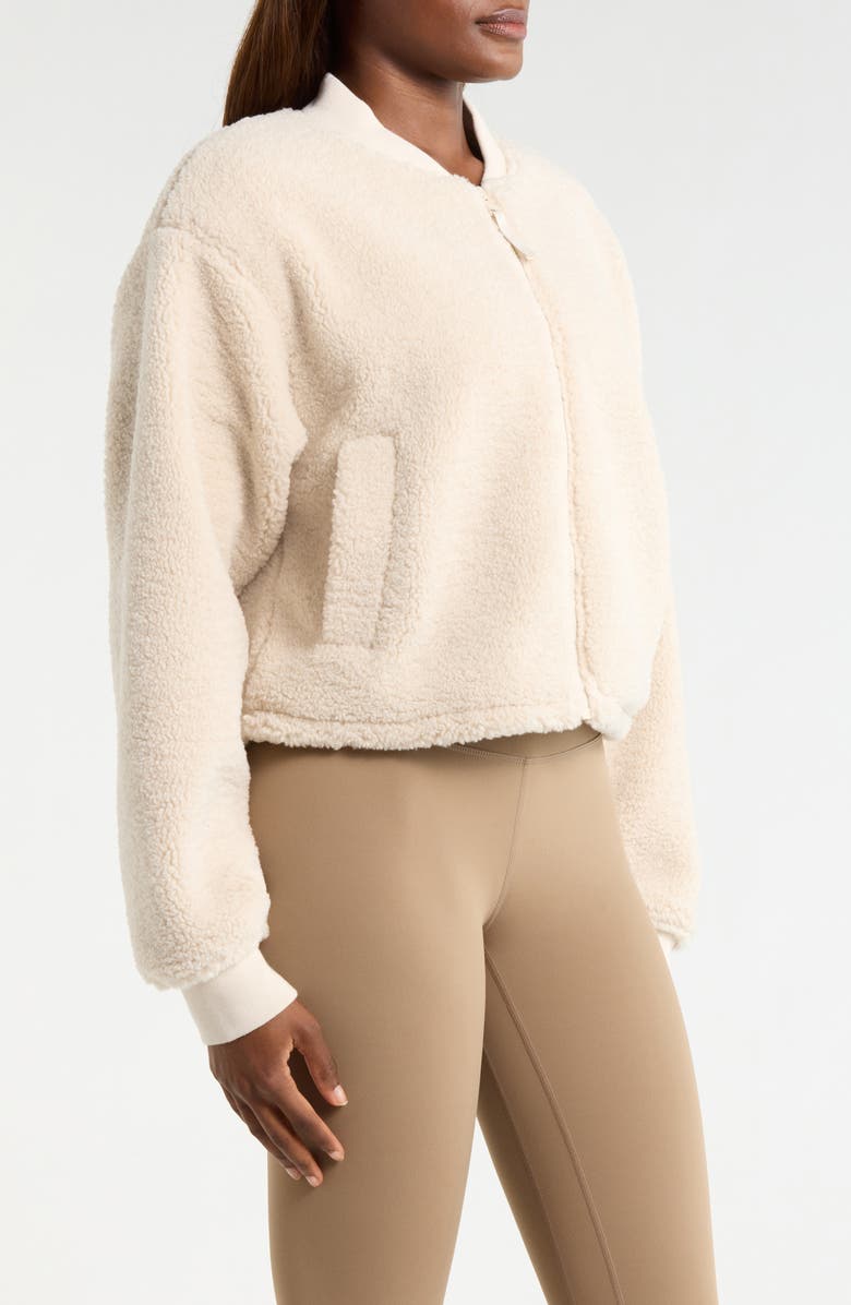 MPG Berber Bomber Jacket, Alternate, color, Moonbeam