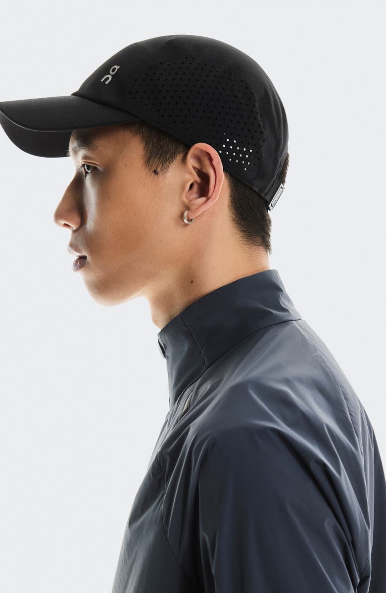 On Lightweight Baseball Cap, Alternate, color, Black