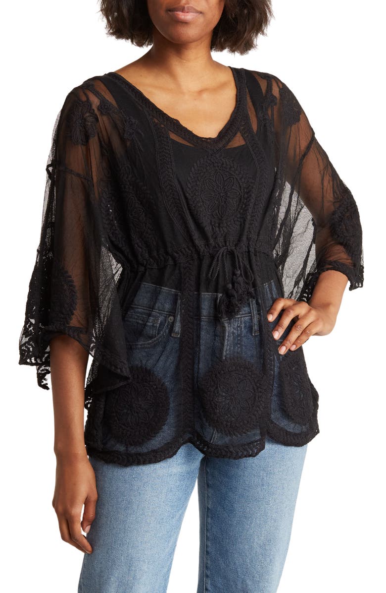 Vince Camuto Medallion Lace Topper, Main, color,