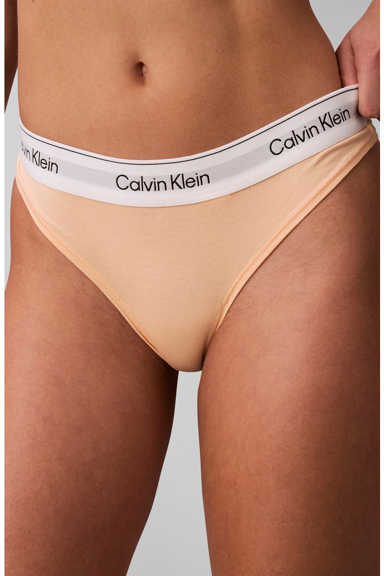 Icon Cotton Blend Thong, Alternate, color, PEACH BLISS