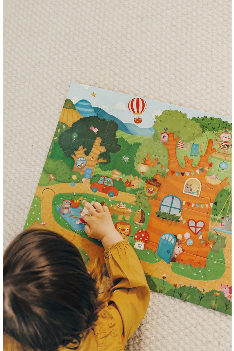Tree House Garden Party Activity Story Puzzle, Alternate, color, Green