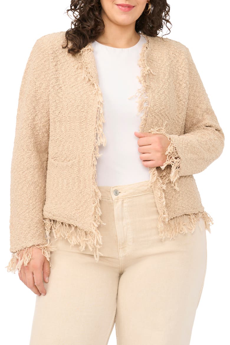 Fringe Detail Crop Jacket, Main, color, CAMEL